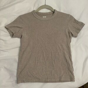 heather tan beige uniqlo short sleeve top size xs